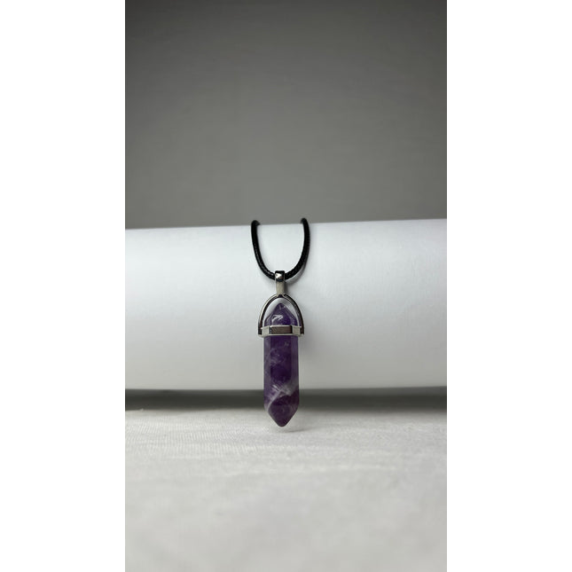 Dubbeleinder ketting Amethist