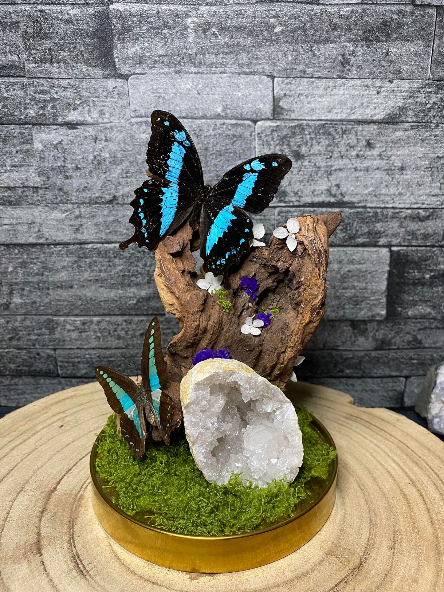 vlinderstolp met bergkristal